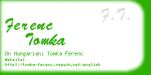 ferenc tomka business card